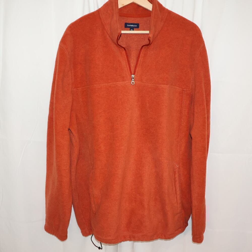 Croft & Borrow XL Flannel Jacket in Cognac Zip front Pockets Zip Long sleeves